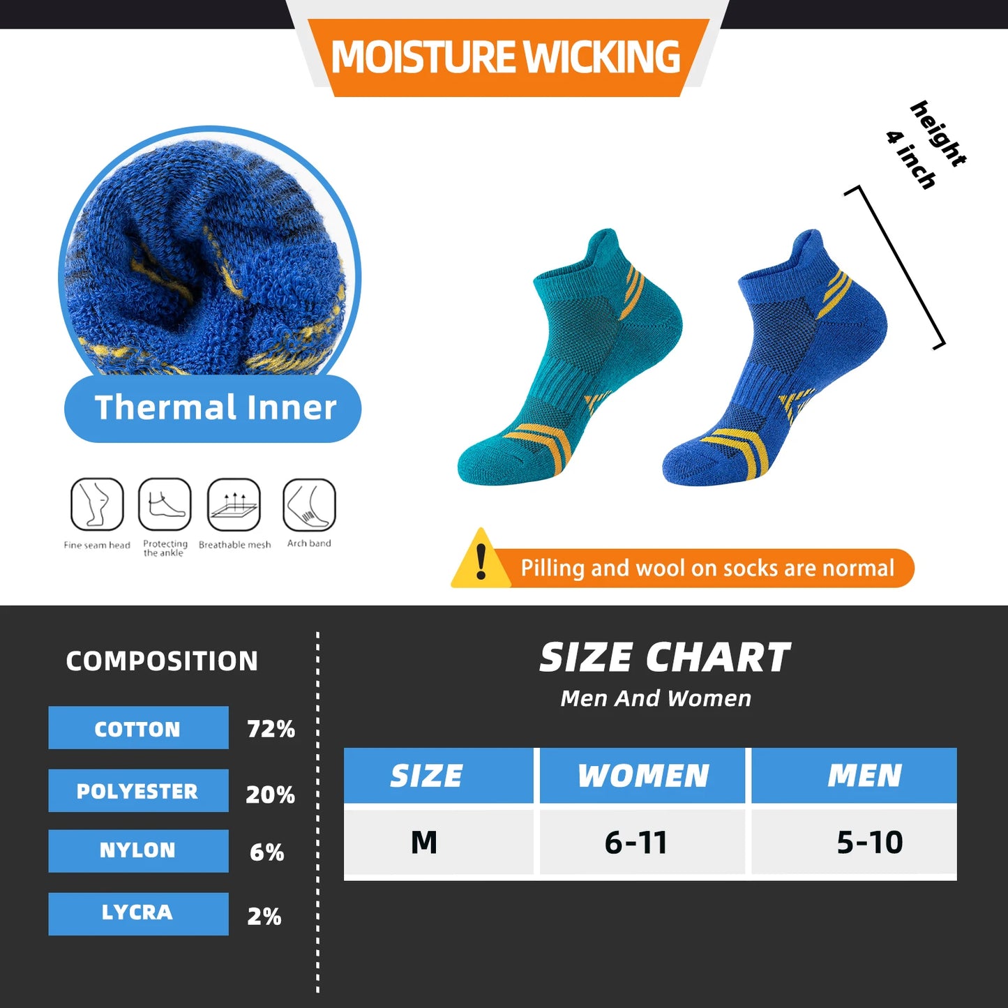 Unisex Moisture Wicking Compression Socks