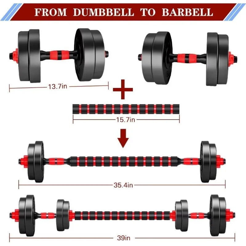 Adjustable Dumbbells into Barbell
