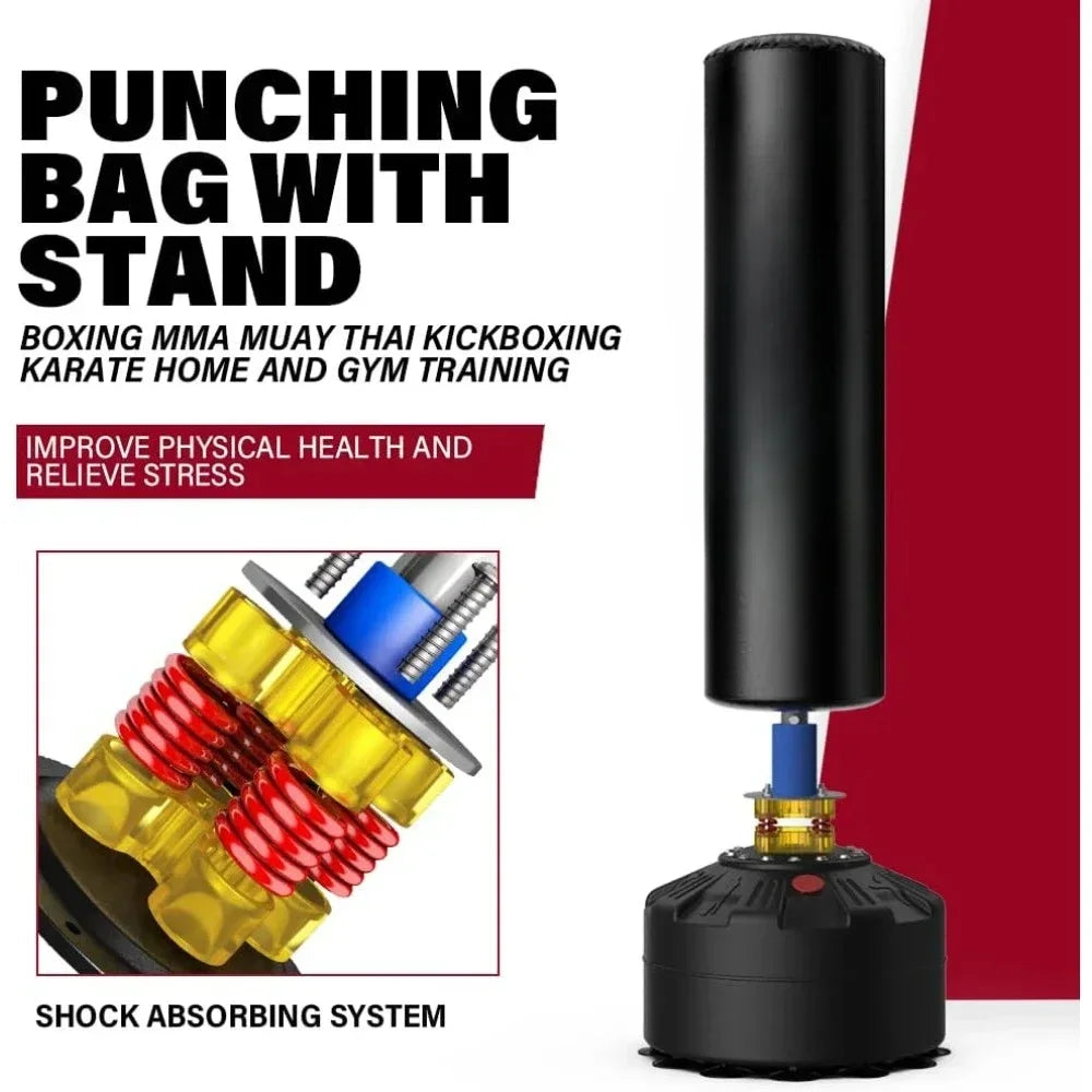 Freestanding Heavy Punching Bag with Boxing Gloves