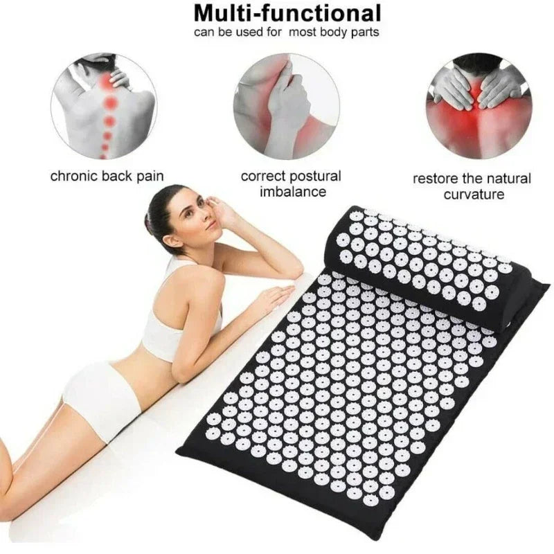 Stress Relief Acupressure Mat with Pillow