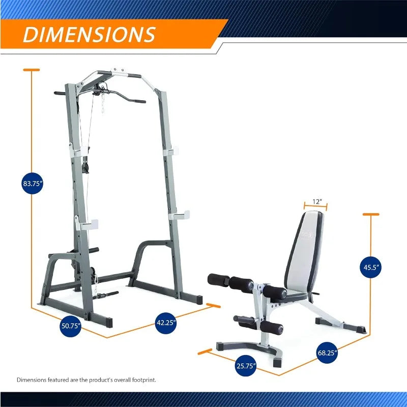 Weightlifting Bench with Rack and Tower
