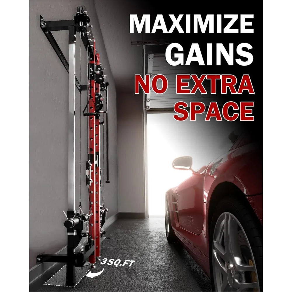 Wall Mounted Power Rack with Cable Crossover