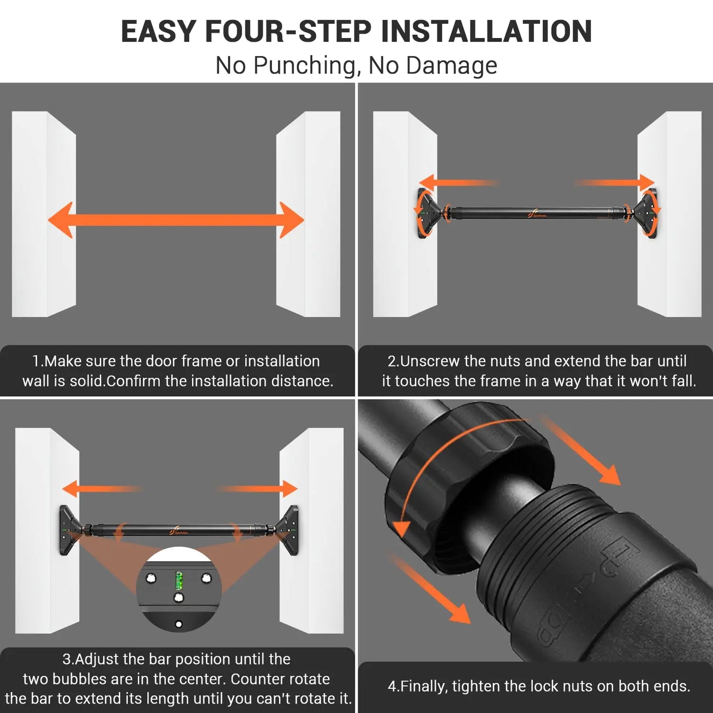 Adjustable Doorway/Hallway Pull-up Bar