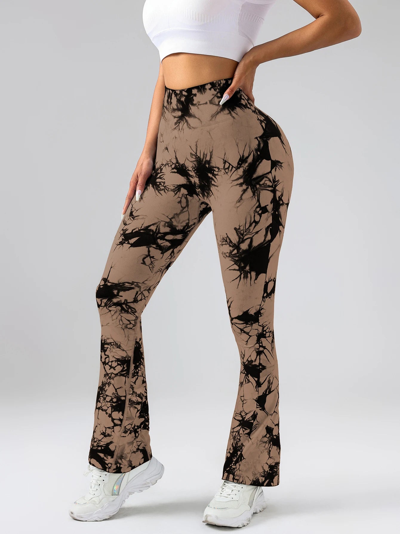 Flared High-waisted Yoga Pants