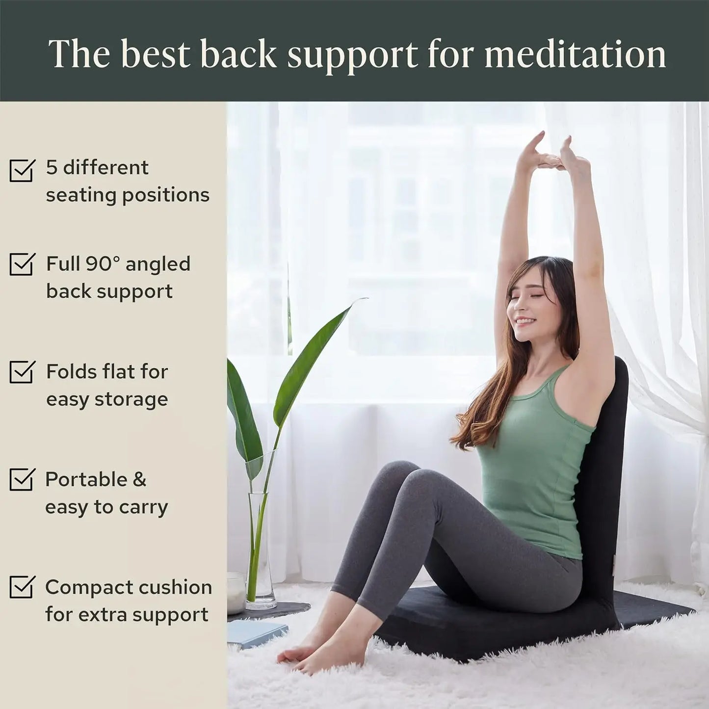 Adjustable Back Support Buckwheat Meditation Seat