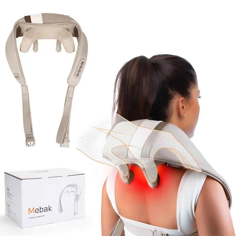 Neck Back Heated Massager 4D Kneading