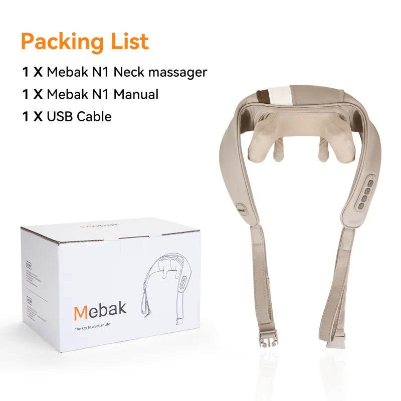 Neck Back Heated Massager 4D Kneading