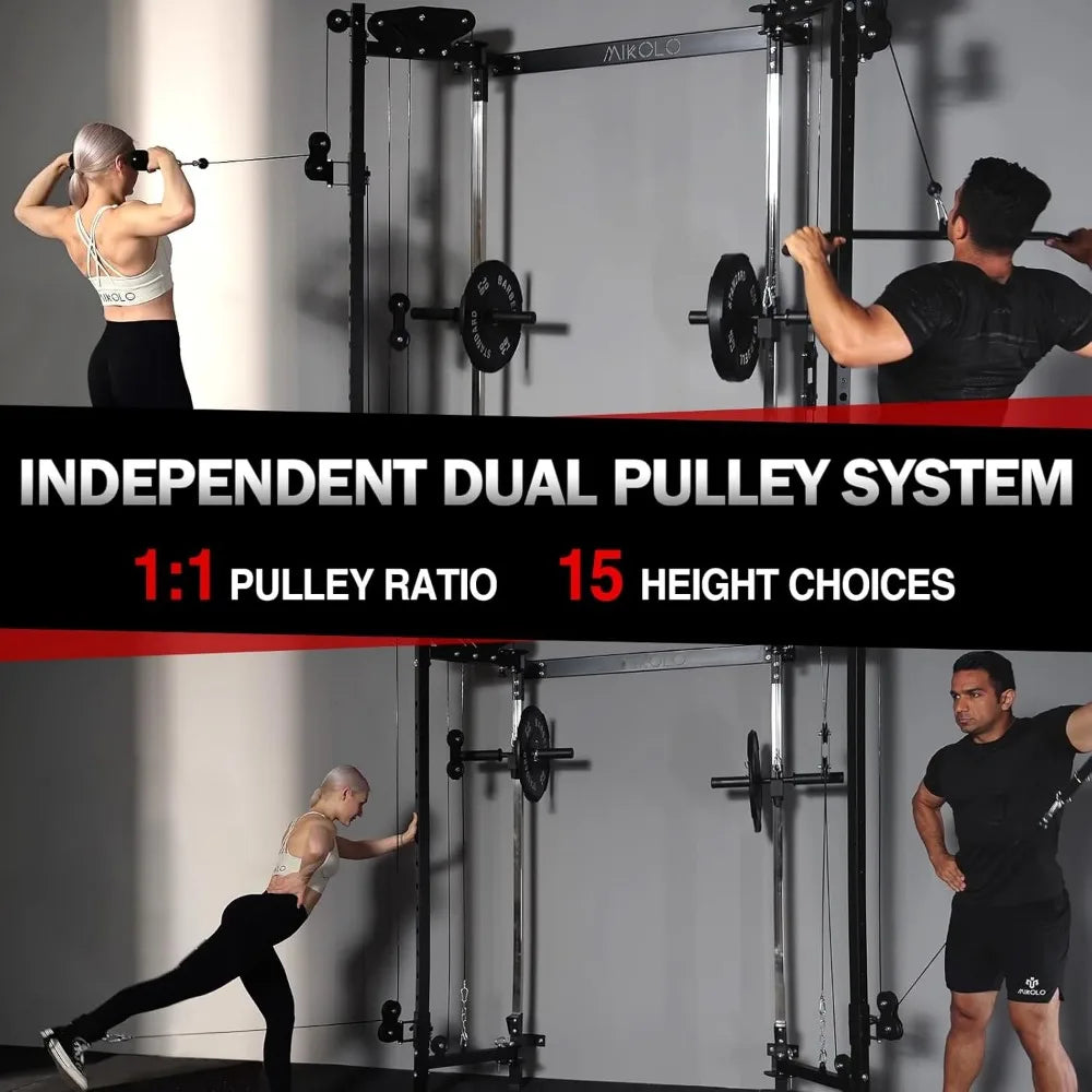 Wall Mounted Power Rack with Cable Crossover