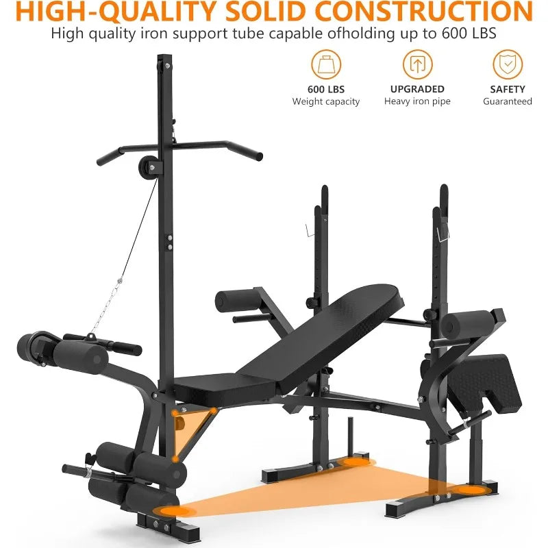 6 in 1 Adjustable Weight Bench Set