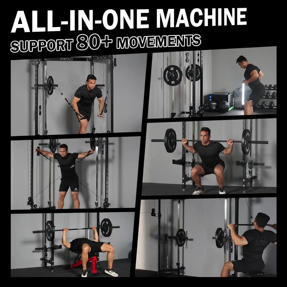 Wall Mounted Power Rack with Cable Crossover
