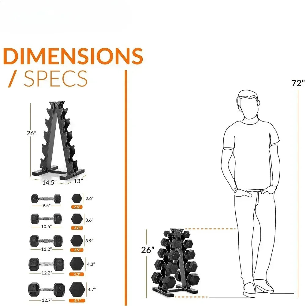 Hex Dumbbell Set With Rack